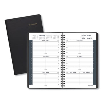 AT-A-GLANCE® Weekly Block Format Appointment Book Ruled For Hourly Appointments, 8.5 X 5.5, Black Cover, 12-month (jan To Dec): 2022 freeshipping - TVN Wholesale